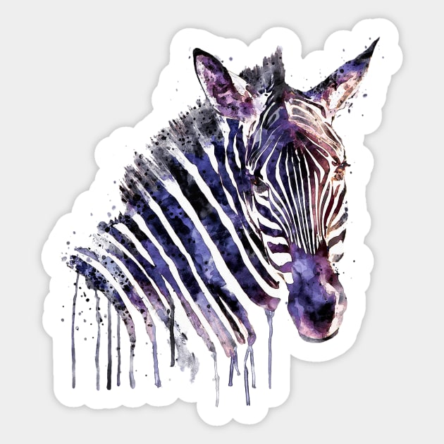 Zebra Head Sticker by Marian Voicu